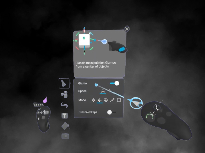 Shapes XR controls