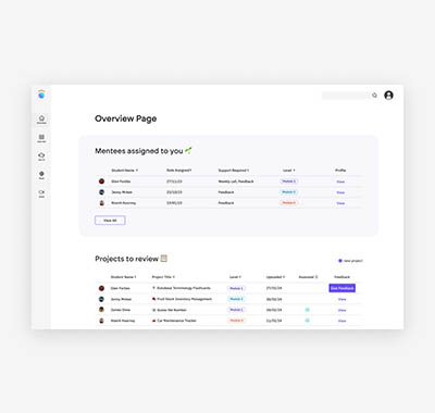 Mentor overview page image