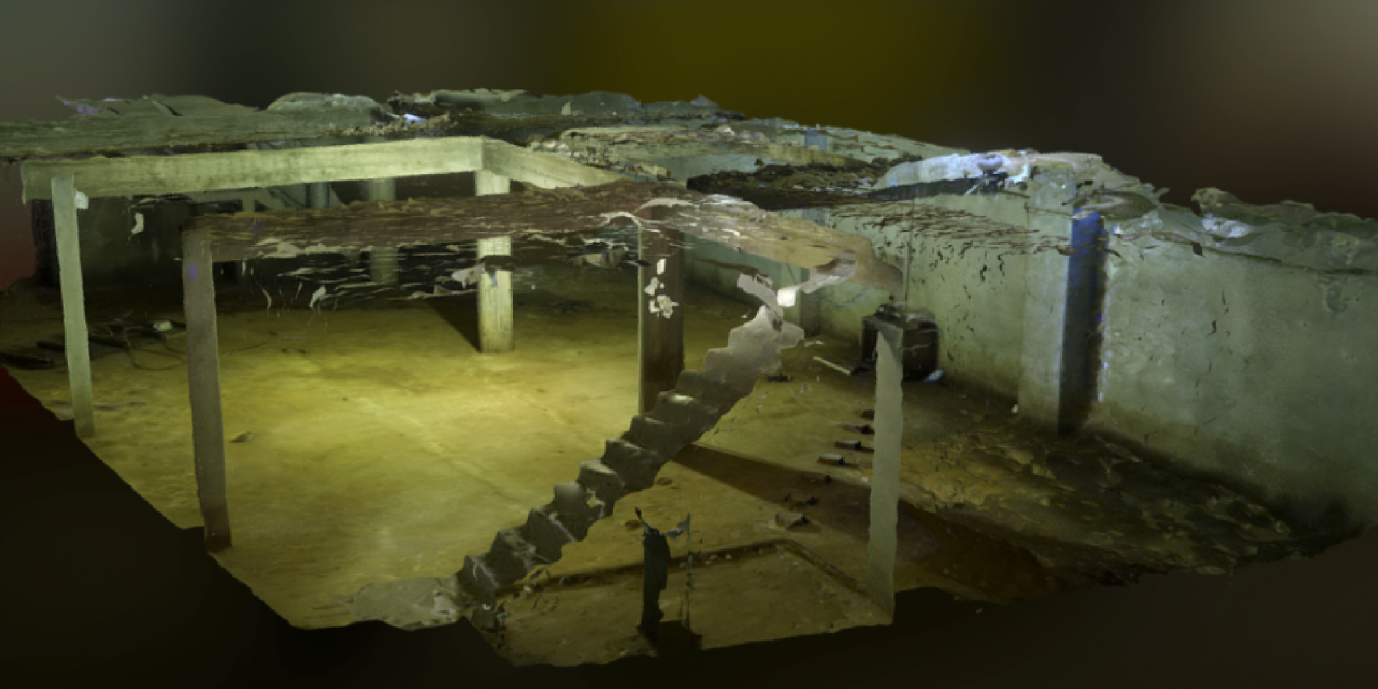 3d spatial environment of a basment